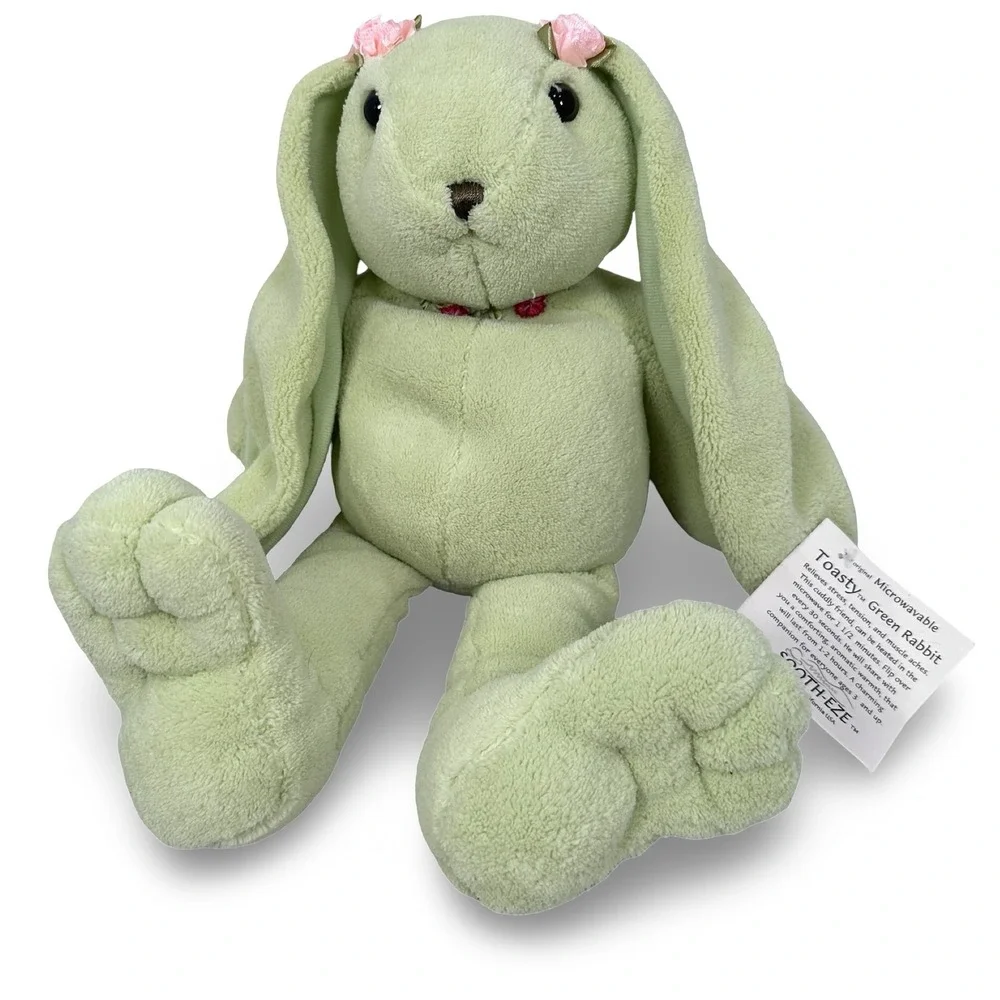 SoothEze‎ Toasty Green Rabbit Microwavable Lavender Scented Plush Bunny 15
